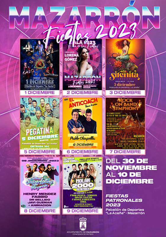 November 30 to December 10 Annual fiestas in Mazarron