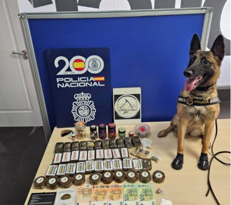 Alicante police dog sniffs out three German drug smugglers