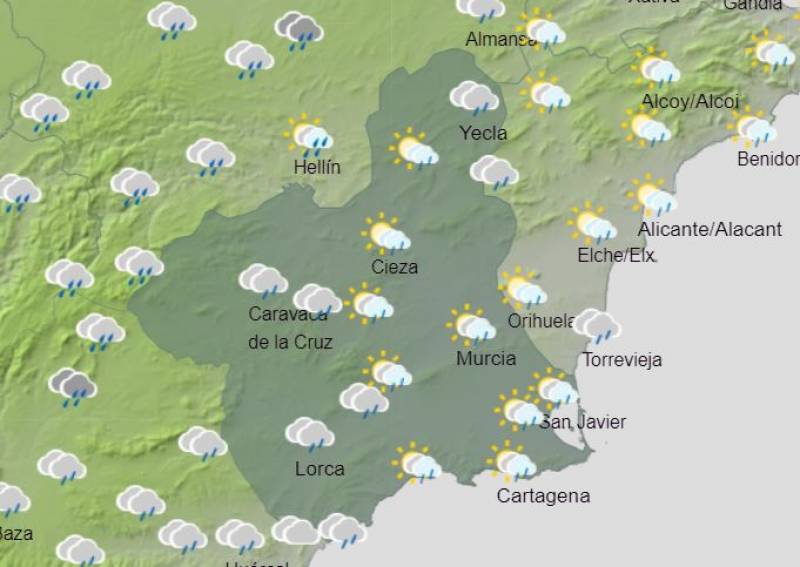 Rain in Murcia: Weekly weather forecast October 7-13