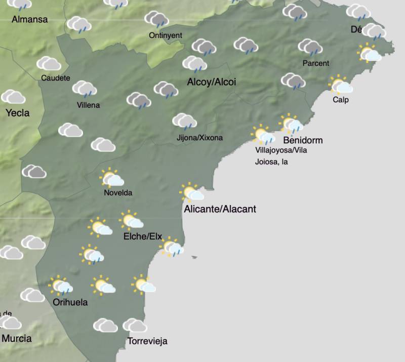 Alicante weather forecast October 21-25