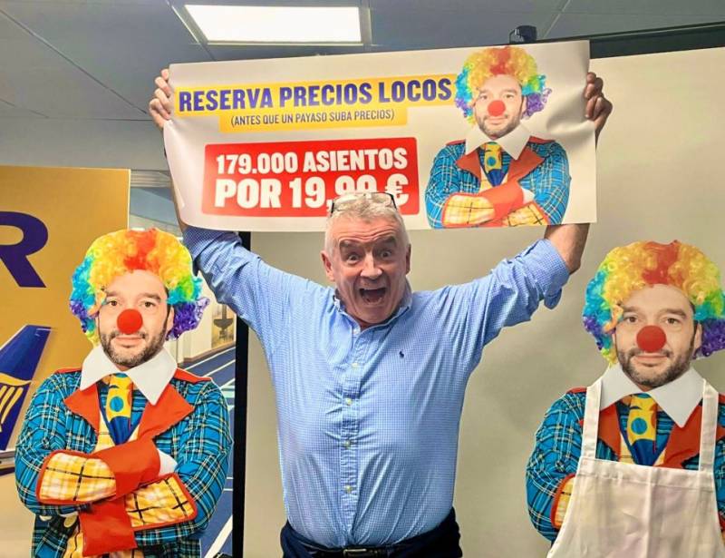 Ryanair calls Spanish minister a 'clown' and threatens to raise ticket prices