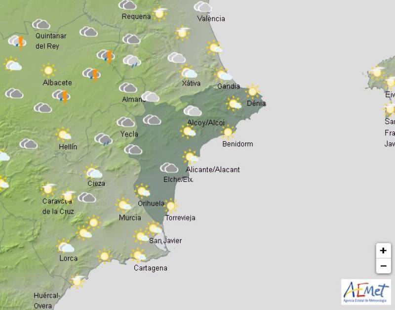 Warmer but still wet: Alicante weather forecast March 10-13