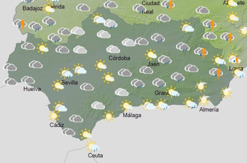 Andalucía weekly weather forecast April 14-17: Showers, strong winds and a midweek chill