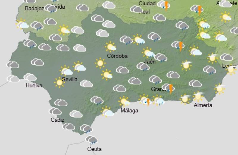 Andalucía weekly weather forecast April 14-17: Showers, strong winds and a midweek chill