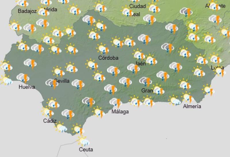 Andalucía weekly weather forecast April 14-17: Showers, strong winds and a midweek chill