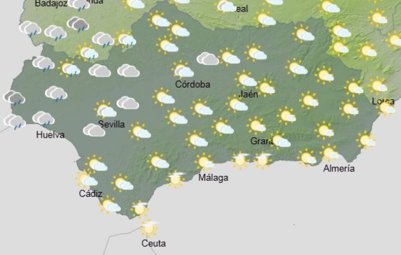Andalucía weekly weather forecast April 14-17: Showers, strong winds and a midweek chill
