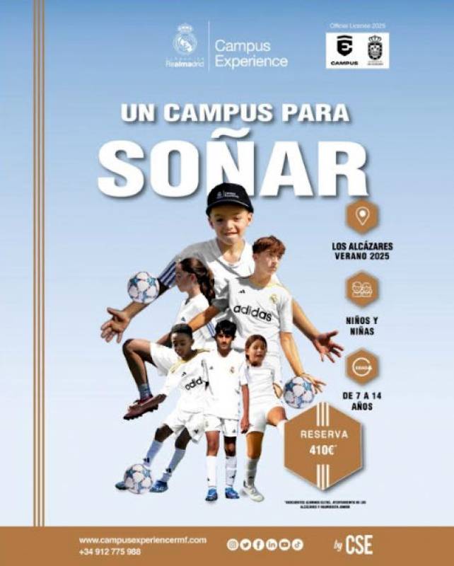 August 4 to 8 Real Madrid training camp for youngsters in Los Alcázares