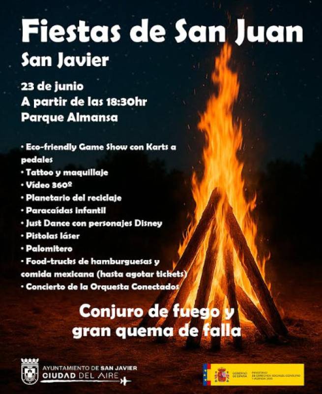 June 23 Celebrate the night of San Juan in San Javier and Santiago de la Ribera!