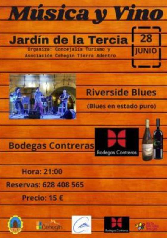 June 28 Live blues music and wine in the park in Cehegín