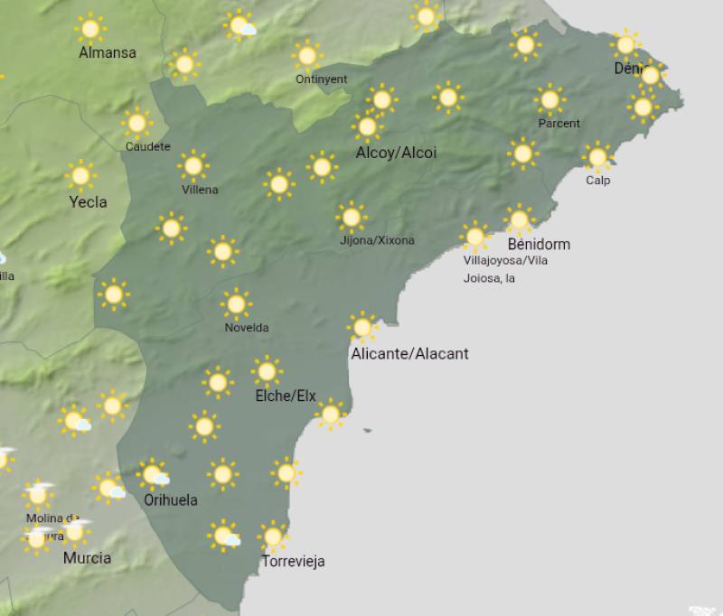 Warm days with afternoon storms inland: Alicante weekend weather forecast June 19-22