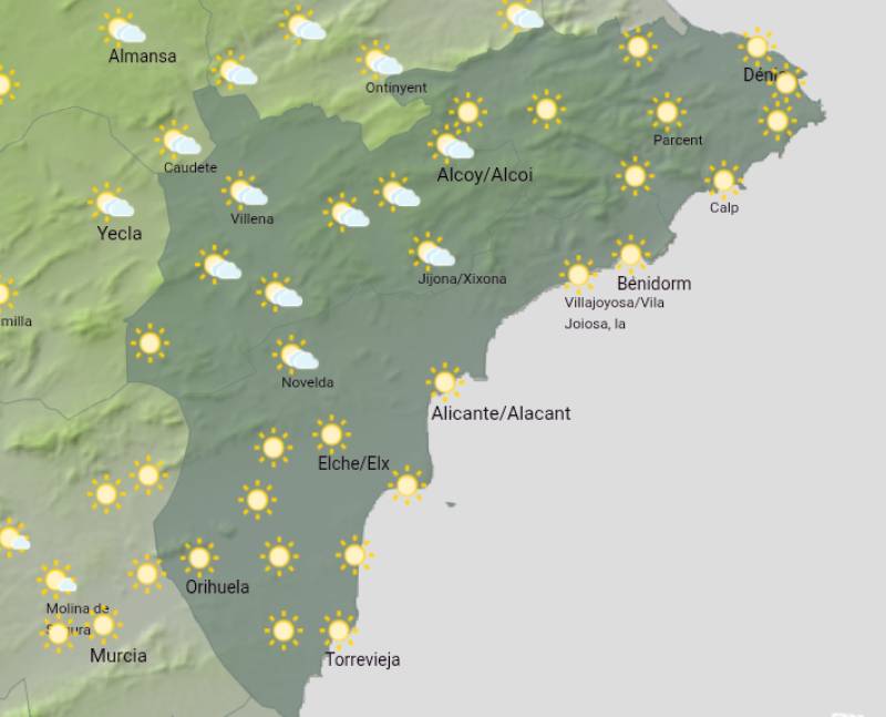 Warm days with afternoon storms inland: Alicante weekend weather forecast June 19-22