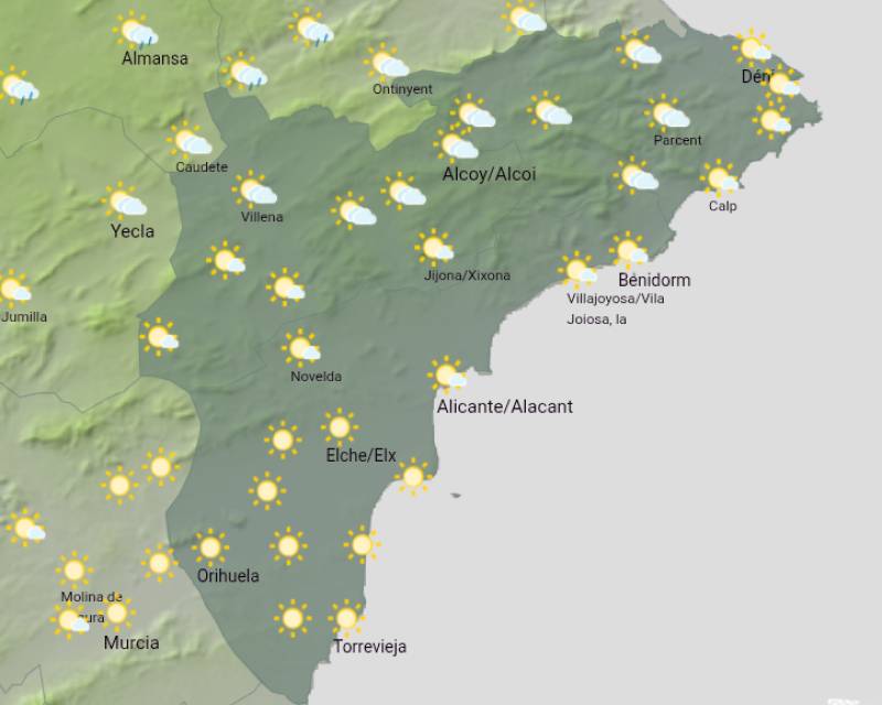 Warm days with afternoon storms inland: Alicante weekend weather forecast June 19-22