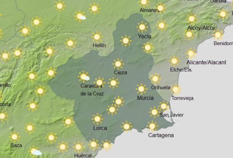 Settled, sunny and getting hotter: Murcia weekly weather forecast July 14-17