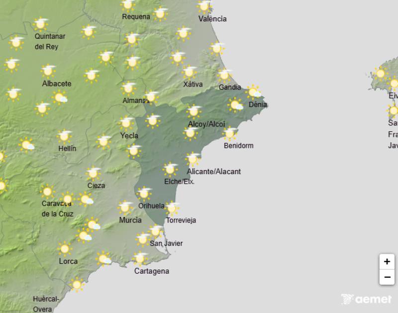 Mild week ahead with rising temperatures: Alicante weather forecast November 10-13