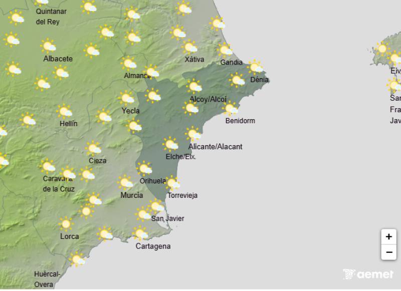 Mild week ahead with rising temperatures: Alicante weather forecast November 10-13