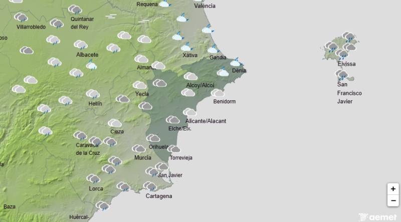 Grey skies and scattered rain: Alicante weather forecast December 18-21
