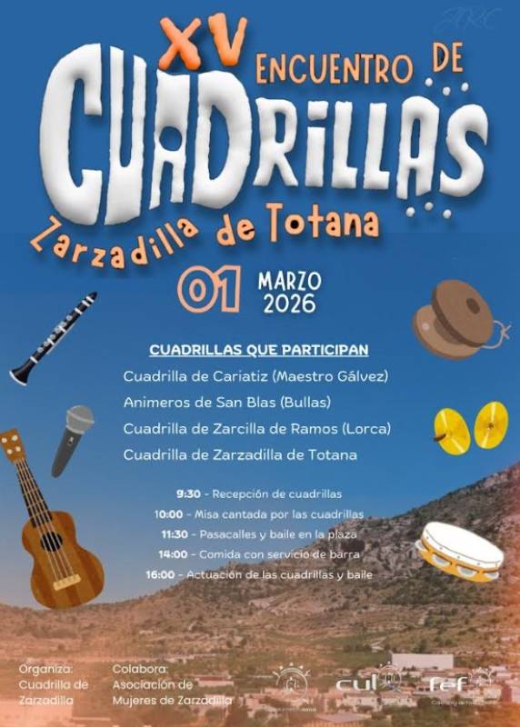 March 1 Traditional Cuadrillas music festival in the Lorca village of Zarzadilla de Totana