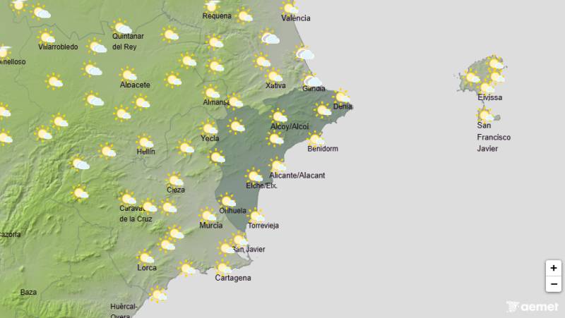 Intense heat eases for a sunny summer weekend: Alicante weather forecast July 10-12