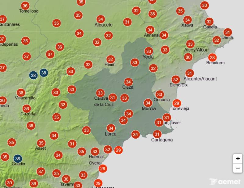 Summer sizzler returns with 38ºC temperatures: Murcia weather forecast July 27-30